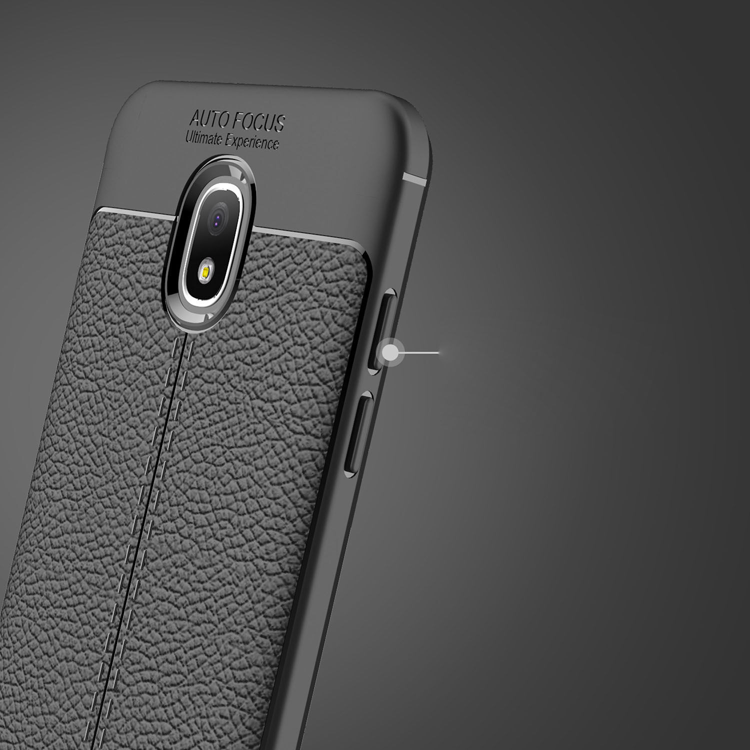 Litchi etui skórzane do Samsung Galaxy J3 (2018) - ciemnoniebieskie