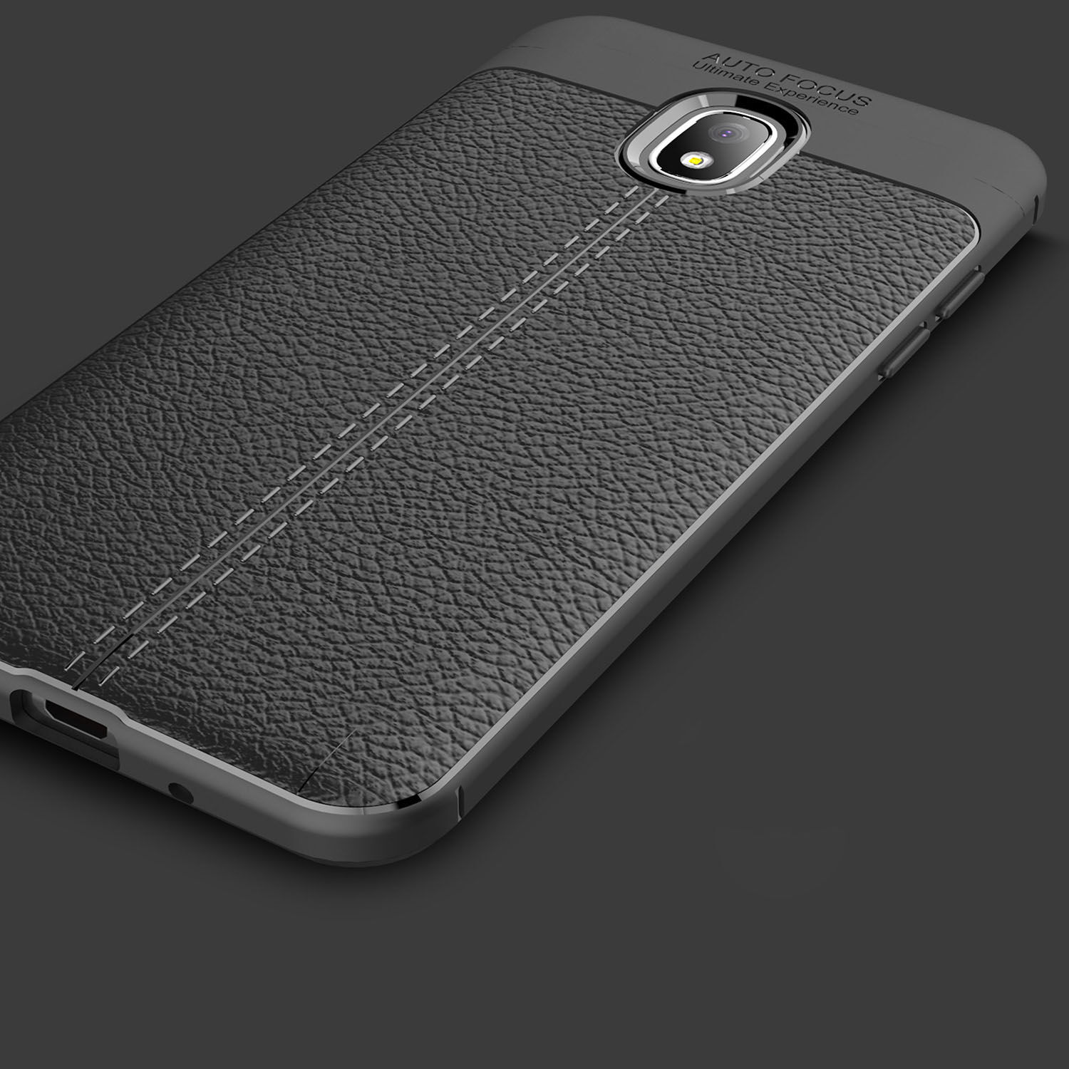 Litchi etui skórzane do Samsung Galaxy J3 (2018) - ciemnoniebieskie