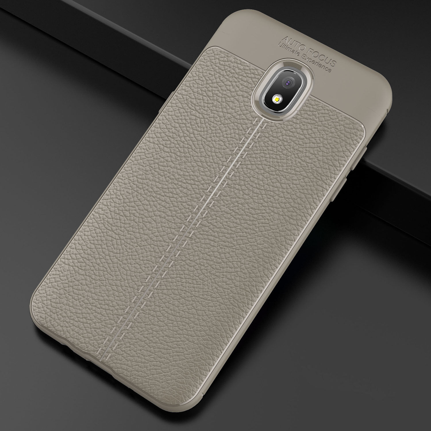 Litchi etui skórzane do Samsung Galaxy J3 (2018) - ciemnoniebieskie