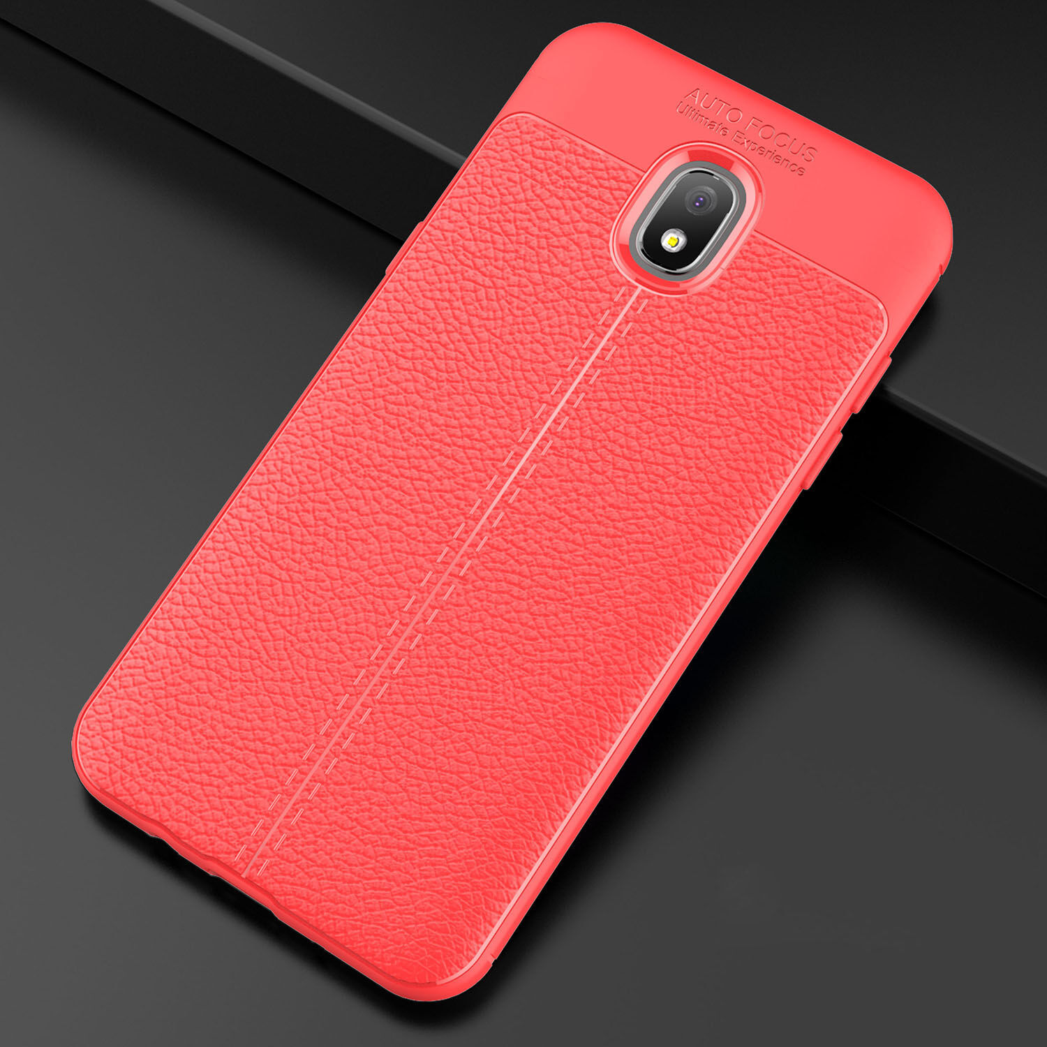 Litchi etui skórzane do Samsung Galaxy J3 (2018) - ciemnoniebieskie
