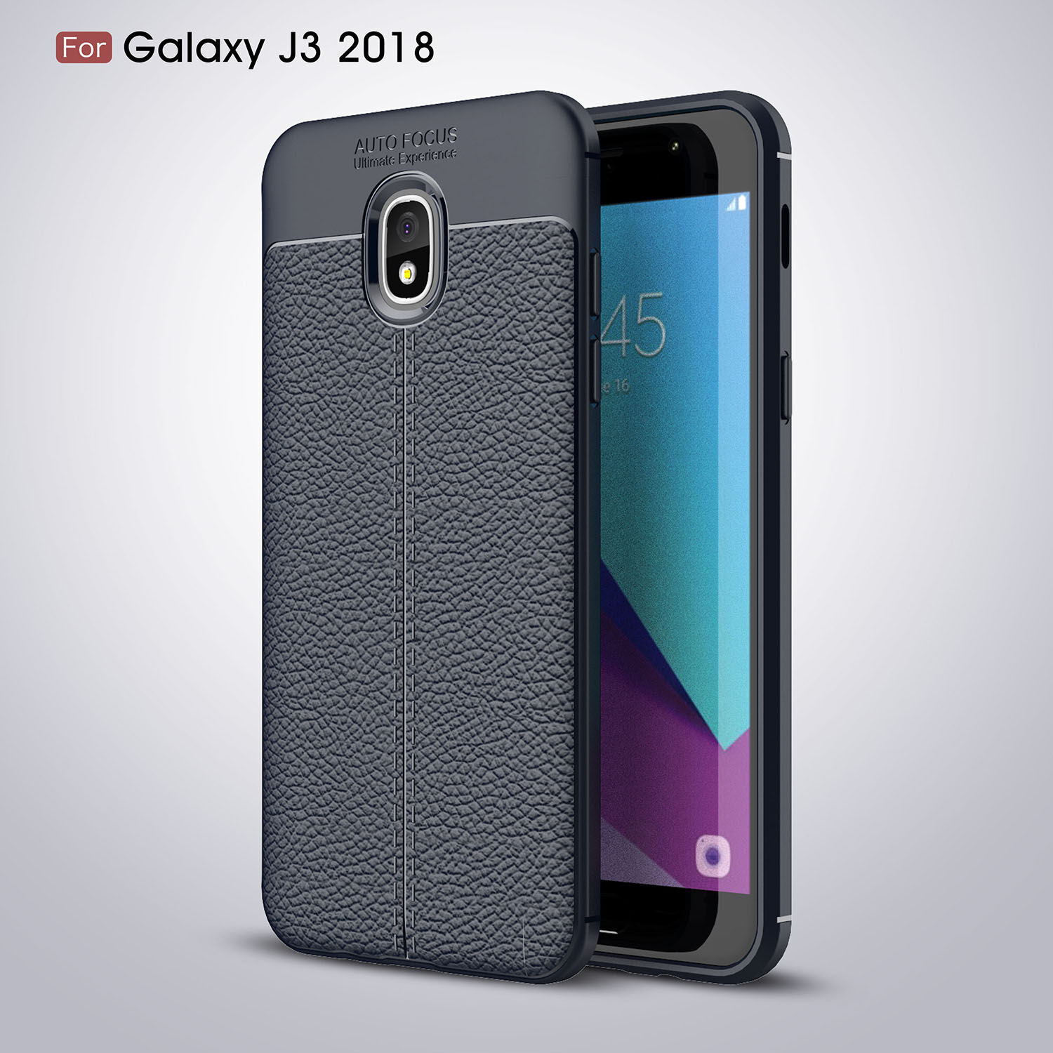 Litchi etui skórzane do Samsung Galaxy J3 (2018) - czerwone