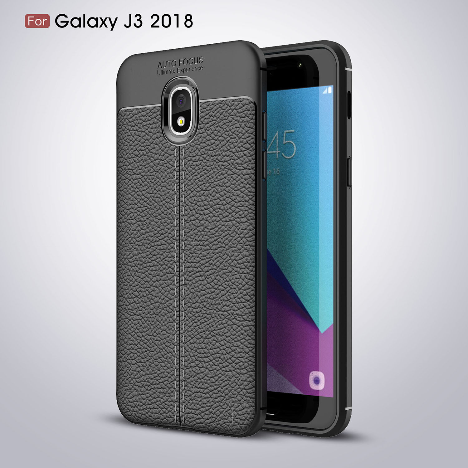 Litchi etui skórzane do Samsung Galaxy J3 (2018) - czerwone