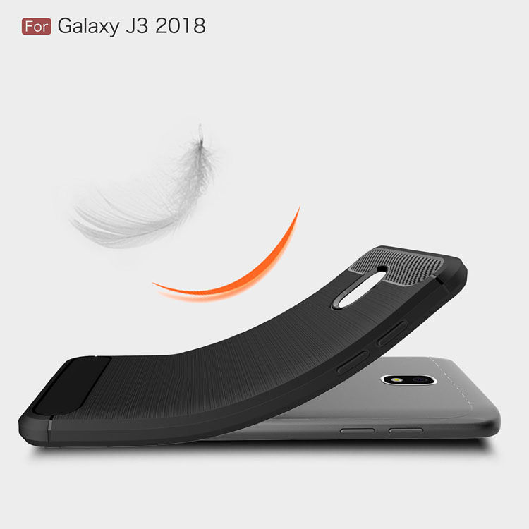 Etui plastikowe z teksturą szlifowaną do Samsung Galaxy J3 (2018) - szare