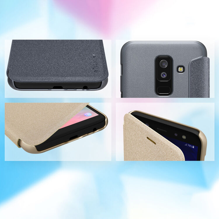 Nillkin Sparkle etui flip do Samsung Galaxy A6 Plus (2018) - czarne