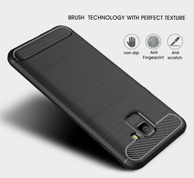 Etui plastikowe z teksturą szlifowaną do Samsung Galaxy J6 (2018) - czarne