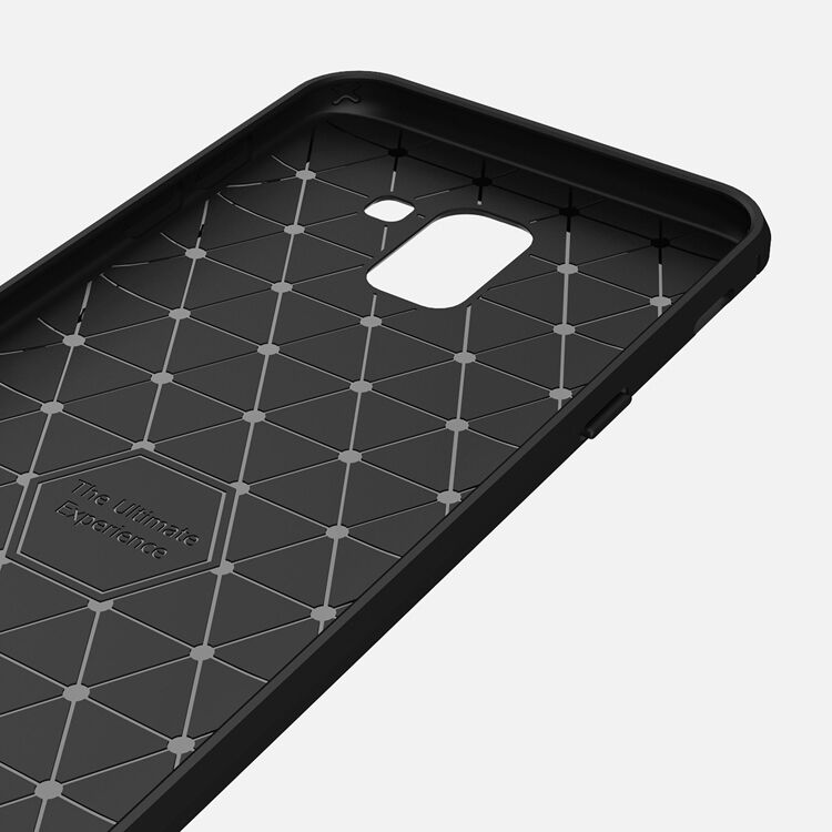 Etui plastikowe z teksturą szlifowaną do Samsung Galaxy J6 (2018) - czarne