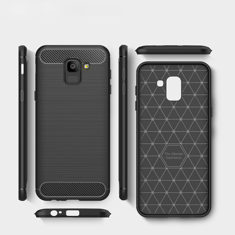 Etui plastikowe z teksturą szlifowaną do Samsung Galaxy J6 (2018) - czarne