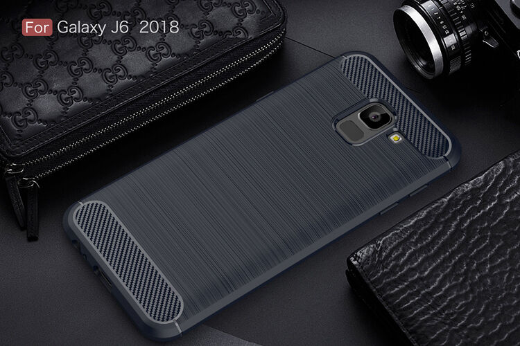 Etui plastikowe z teksturą szlifowaną do Samsung Galaxy J6 (2018) - czarne