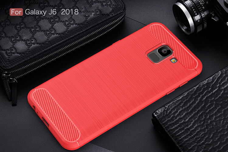 Etui plastikowe z teksturą szlifowaną do Samsung Galaxy J6 (2018) - czarne