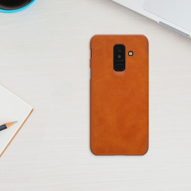 Nillkin Qin pokrowiec skórzany flip do Samsung Galaxy A6 Plus (2018) - brązowy