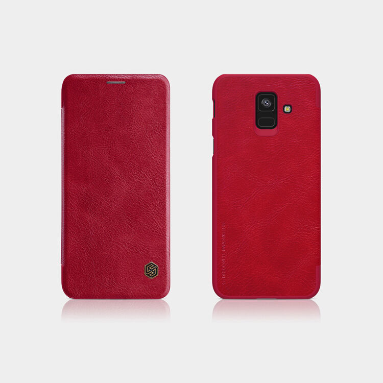 Nillkin Qin pokrowiec skórzany flip do Samsung Galaxy A6 (2018) - czerwony