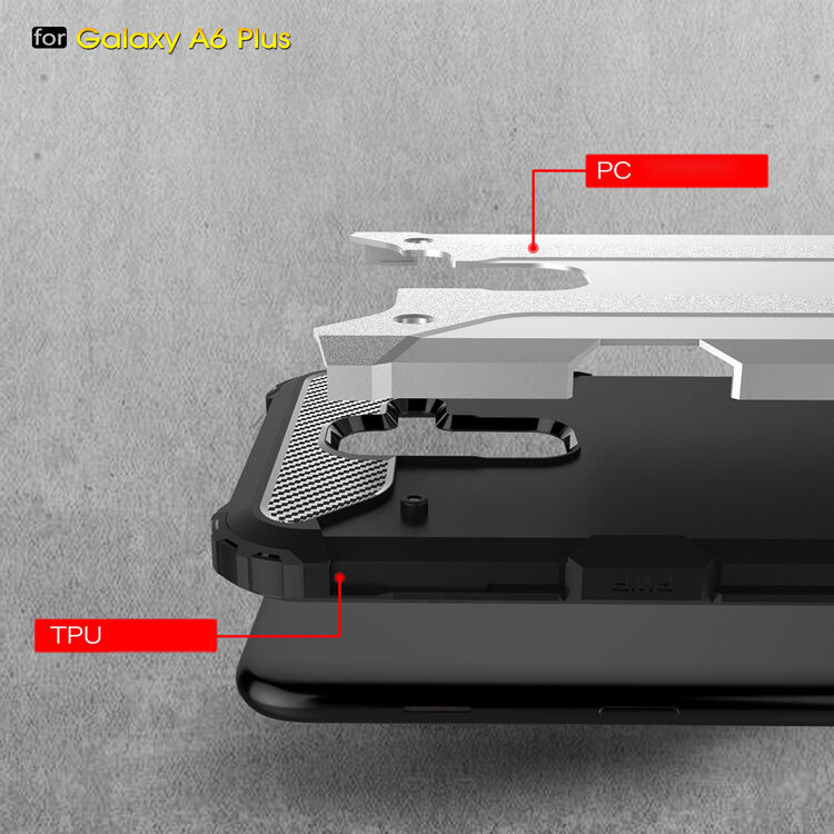 Super odporne etui Armor do Samsung Galaxy A6 Plus (2018) - różowo-złote