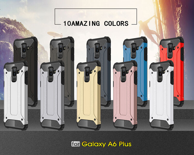Super odporne etui Armor do Samsung Galaxy A6 Plus (2018) - różowo-złote