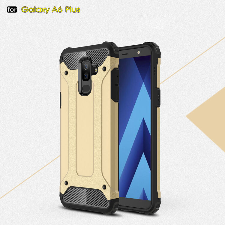Super odporne etui Armor do Samsung Galaxy A6 Plus (2018) - różowo-złote