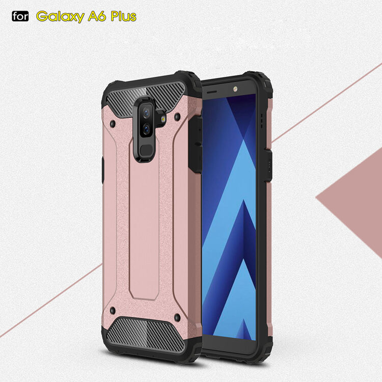 Super odporne etui Armor do Samsung Galaxy A6 Plus (2018) - różowo-złote