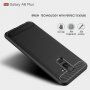 Etui plastikowe z teksturą szlifowaną do Samsung Galaxy A6 Plus (2018) - ciemnoniebieskie