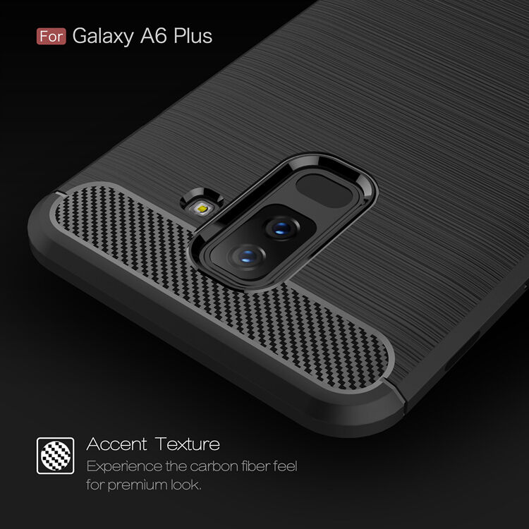 Etui plastikowe z teksturą szlifowaną do Samsung Galaxy A6 Plus (2018) - szare