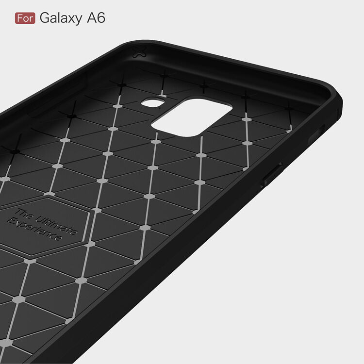 Etui plastikowe z teksturą szlifowaną do Samsung Galaxy A6 (2018) - szare