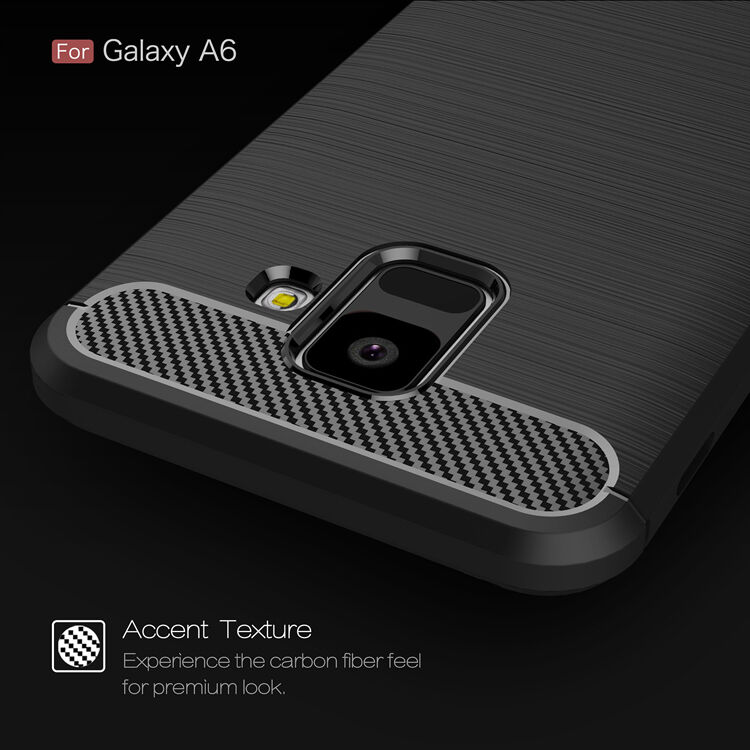 Etui plastikowe z teksturą szlifowaną do Samsung Galaxy A6 (2018) - czarne