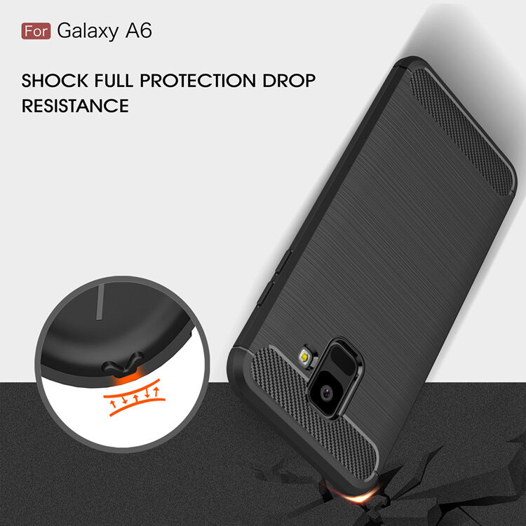 Etui plastikowe z teksturą szlifowaną do Samsung Galaxy A6 (2018) - czarne