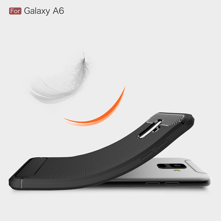 Etui plastikowe z teksturą szlifowaną do Samsung Galaxy A6 (2018) - czarne