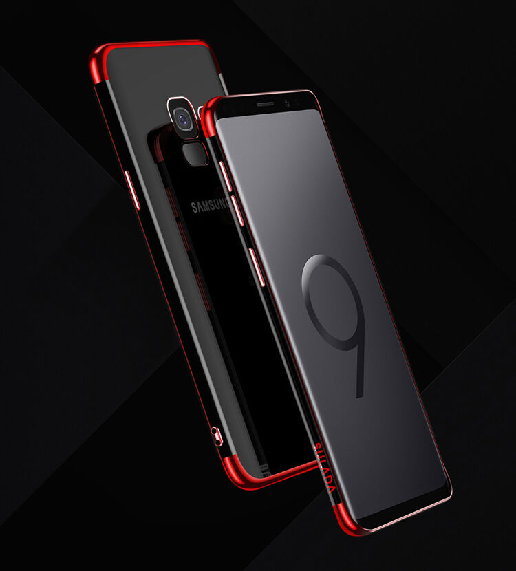 Sulada Etui plastikowe przezroczyste z ramką do Samsung Galaxy S9 - czarne