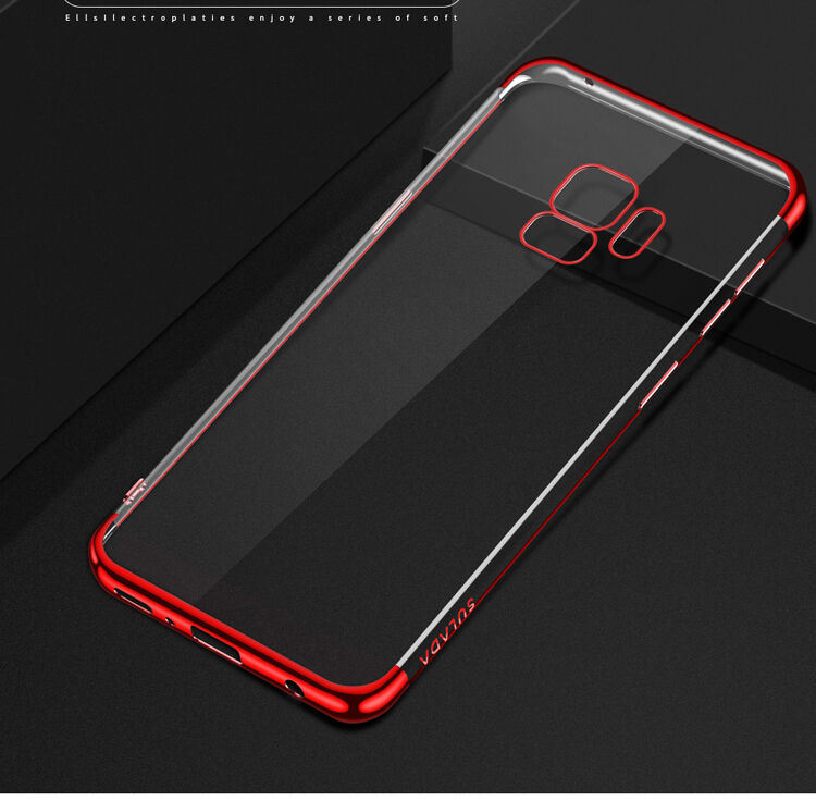 Sulada Etui plastikowe przezroczyste z ramką do Samsung Galaxy S9 - czarne