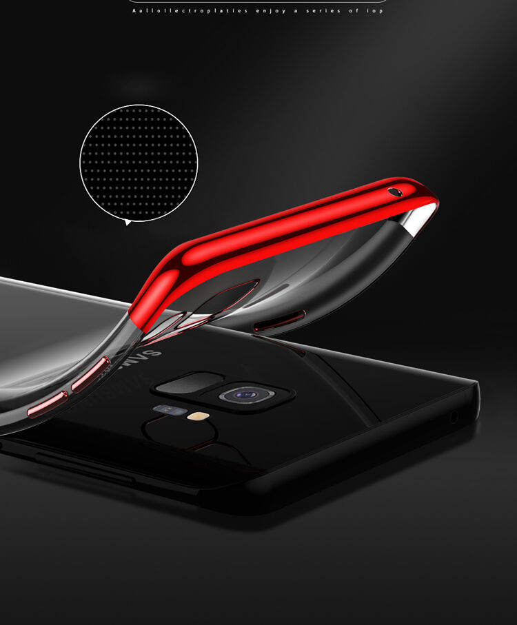 Sulada Etui plastikowe przezroczyste z ramką do Samsung Galaxy S9 - czarne