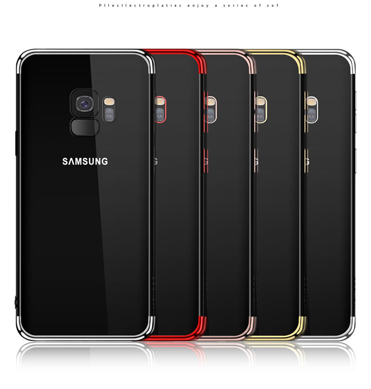Sulada Etui plastikowe przezroczyste z ramką do Samsung Galaxy S9 - czarne