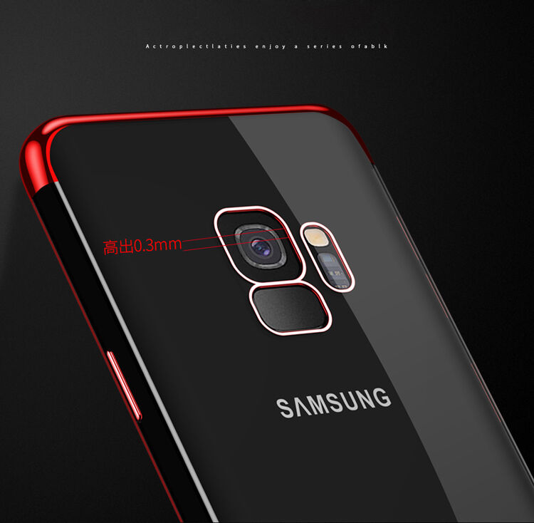 Sulada Etui plastikowe przezroczyste z ramką do Samsung Galaxy S9 - czarne