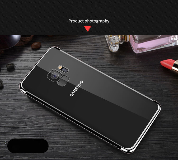 Sulada Etui plastikowe przezroczyste z ramką do Samsung Galaxy S9 - czarne