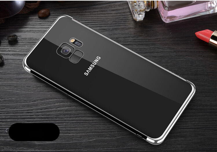 Sulada Etui plastikowe przezroczyste z ramką do Samsung Galaxy S9 - czarne