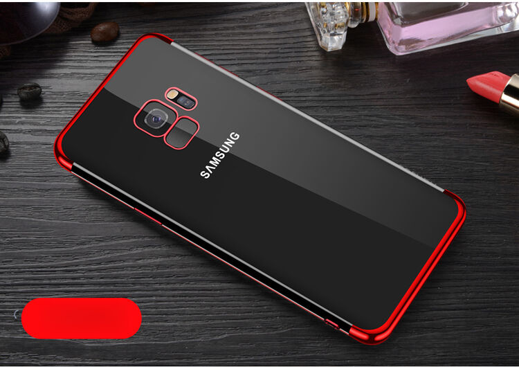 Sulada Etui plastikowe przezroczyste z ramką do Samsung Galaxy S9 - czarne
