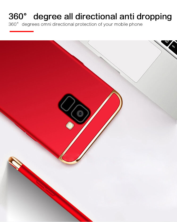 Mofi etui plastikowe do Samsung Galaxy A8 (2018) - różowo-złote