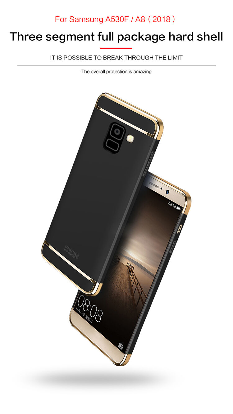 Mofi etui plastikowe do Samsung Galaxy A8 (2018) - srebrne