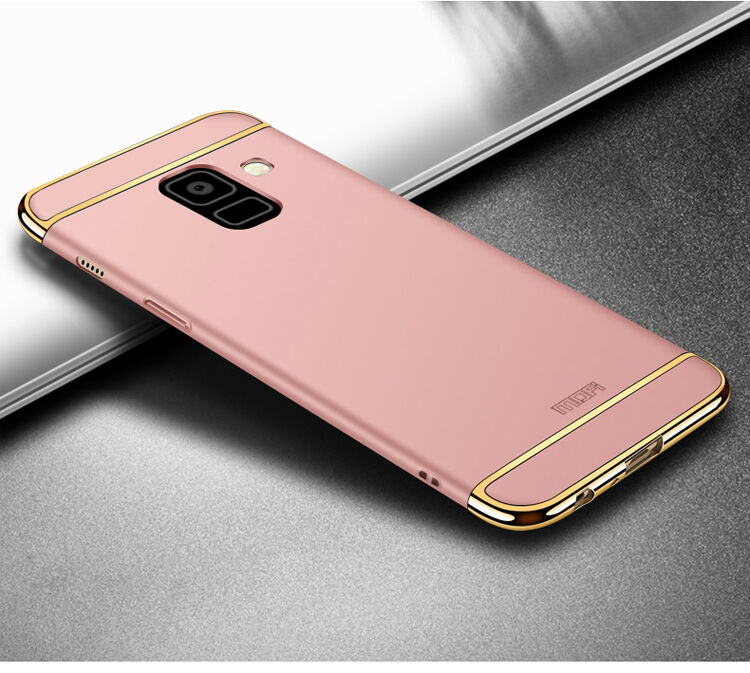 Mofi etui plastikowe do Samsung Galaxy A8 (2018) - srebrne
