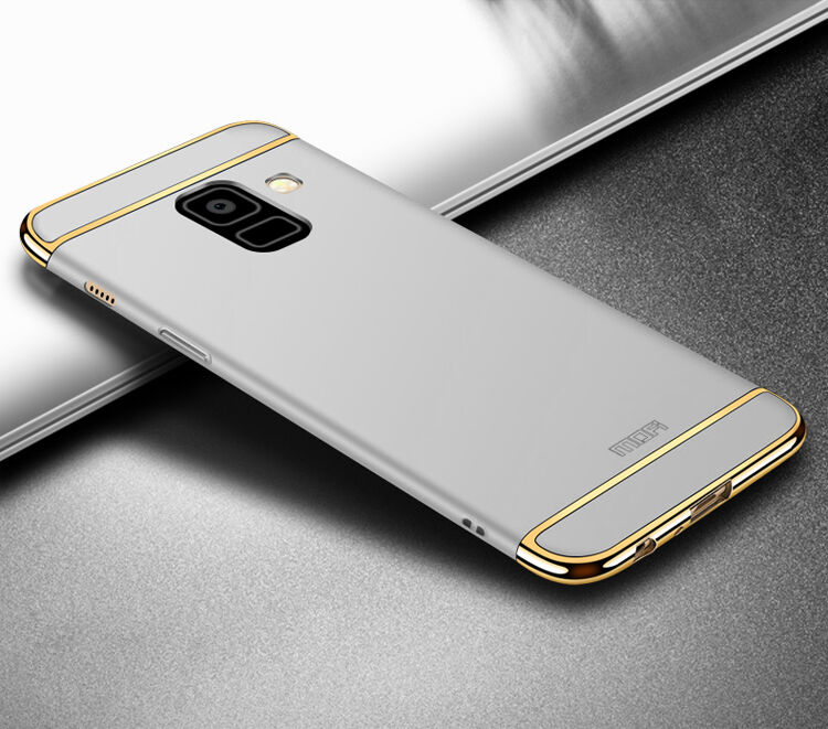 Mofi etui plastikowe do Samsung Galaxy A8 (2018) - srebrne Mofi etui plastikowe do Samsung Galaxy A8 (2018) - srebrne
