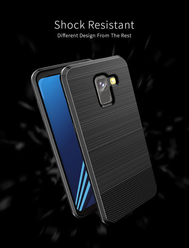 Dux Ducis S etui z teksturą szlifowaną do Samsung Galaxy A8 Plus (2018) - niebieskie
