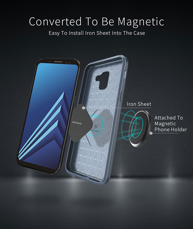 Dux Ducis S etui z teksturą szlifowaną do Samsung Galaxy A8 Plus (2018) - niebieskie