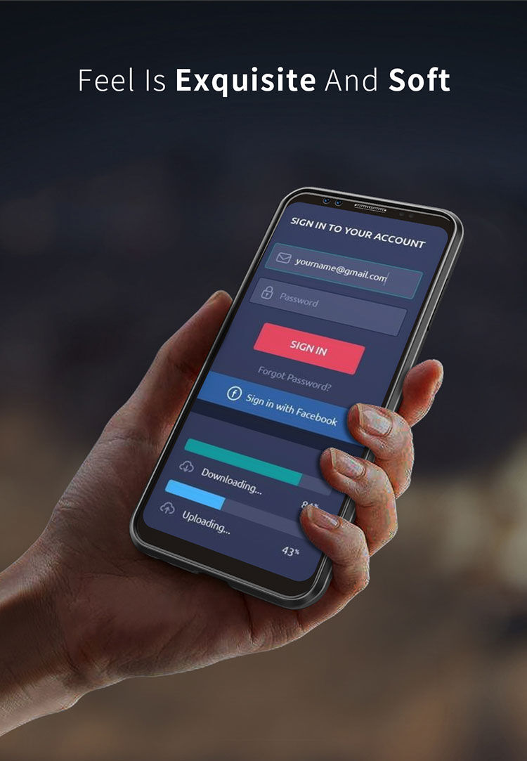 Dux Ducis S etui z teksturą szlifowaną do Samsung Galaxy A8 Plus (2018) - niebieskie