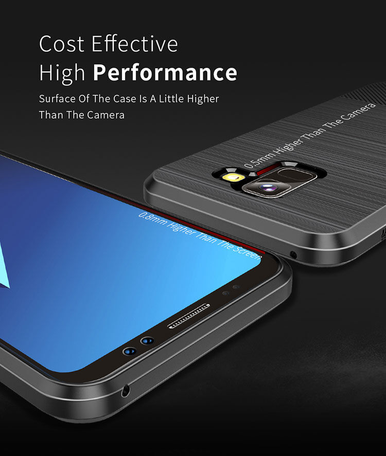 Dux Ducis S etui z teksturą szlifowaną do Samsung Galaxy A8 Plus (2018) - niebieskie