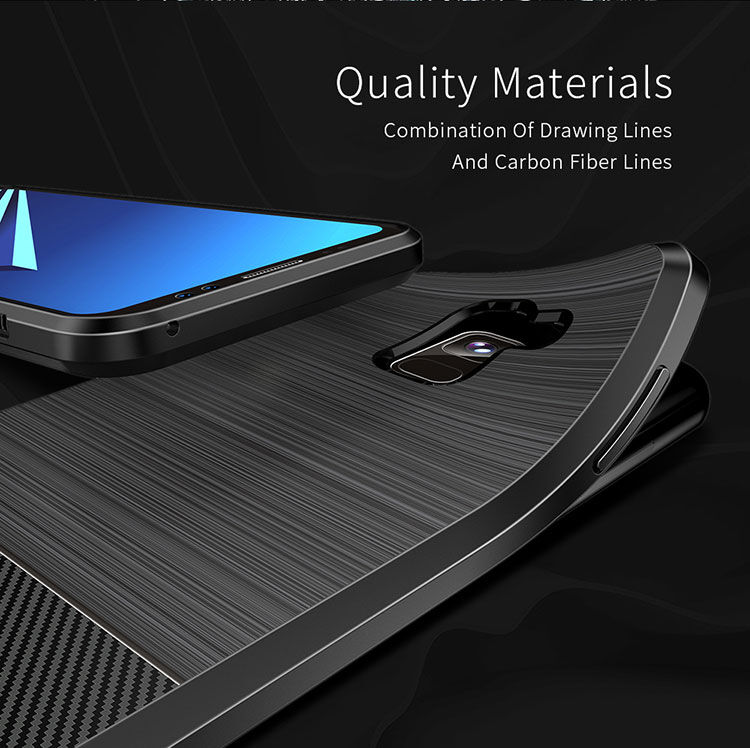 Dux Ducis S etui z teksturą szlifowaną do Samsung Galaxy A8 Plus (2018) - niebieskie