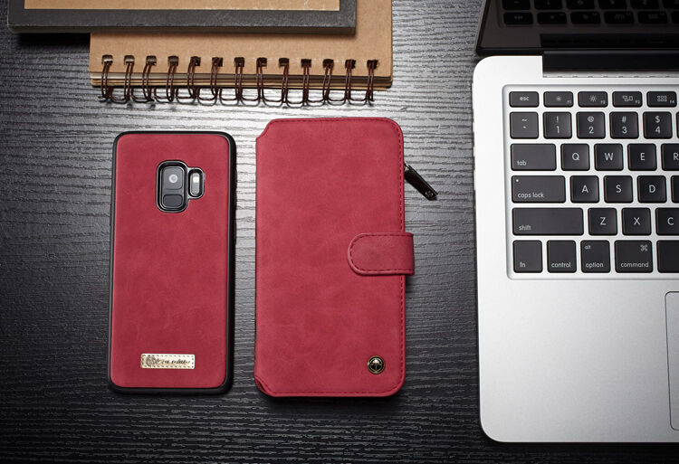 Caseme 2w1 pokrowiec portfelowy Samsung Galaxy S9 - czerwony