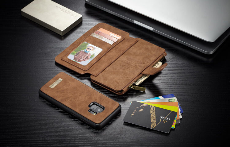 Caseme 2w1 pokrowiec portfelowy Samsung Galaxy S9 - czerwony