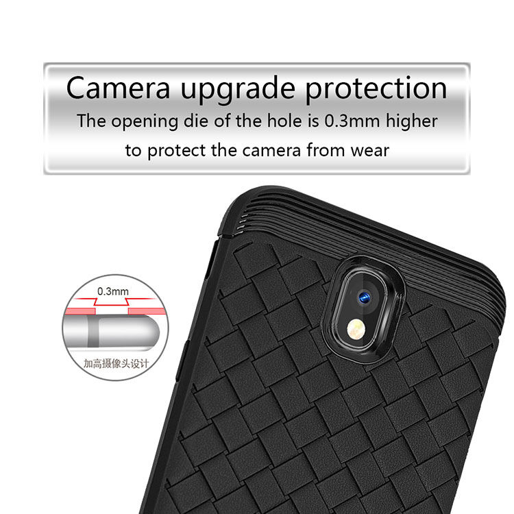 Etui plastikowe z teksturą przeplataną doSamsung Galaxy J5 (2017) - czerwone