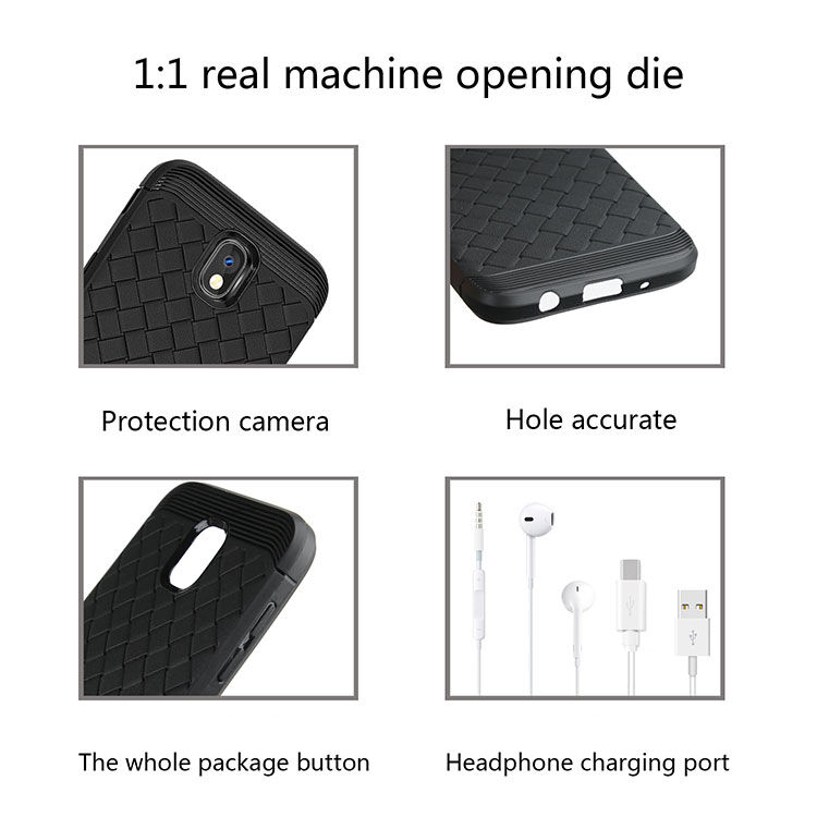 Etui plastikowe z teksturą przeplataną doSamsung Galaxy J5 (2017) - czerwone