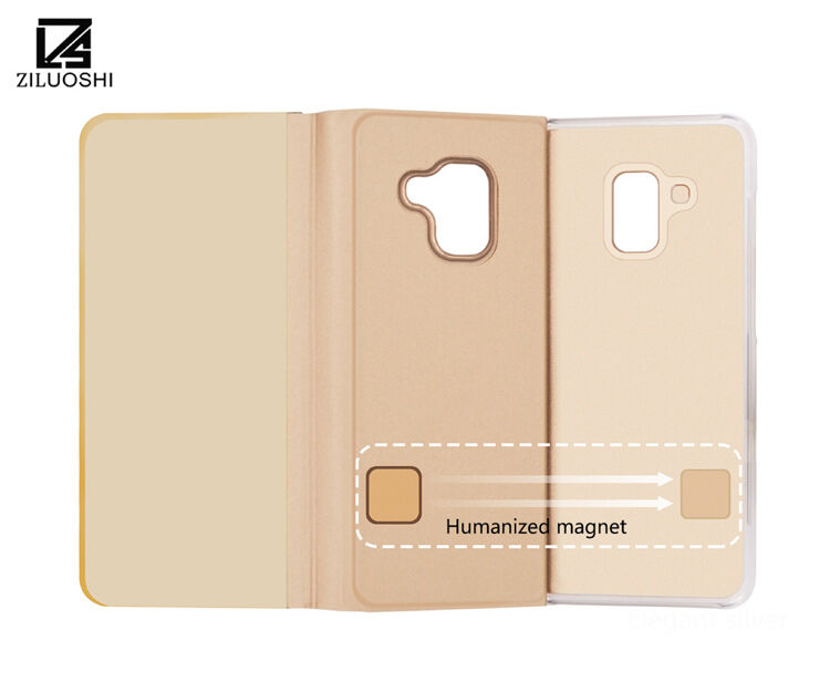 Etui lustrzane metalizowane do Samsung Galaxy A8 Plus (2018) - czarne