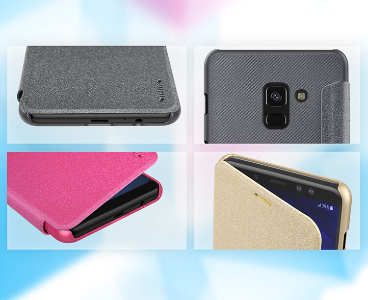 Nillkin Sparkle pokrowiec flip do Samsung Galaxy A8 Plus (2018) - szary