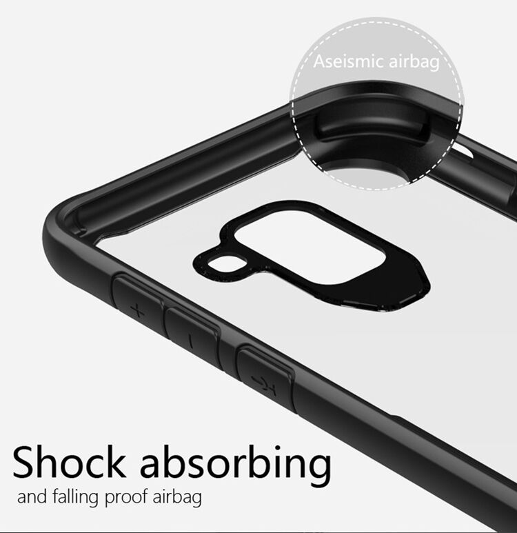 Odporne na wstrząsy etui plastikowe do Samsung Galaxy A8 Plus (2018) - czerwone