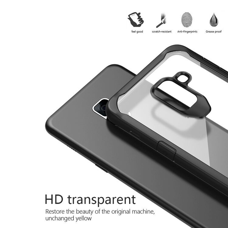 Odporne na wstrząsy etui plastikowe do Samsung Galaxy A8 Plus (2018) - szare